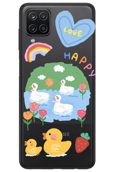 WANNA PROTECT Transparent Silicone Phone Case with Pattern Happy Duck for Sam...
