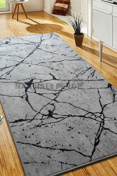 Sarar Halı Gri Kaymaz Taban Yıkanabilir Kesme Yolluk Halı