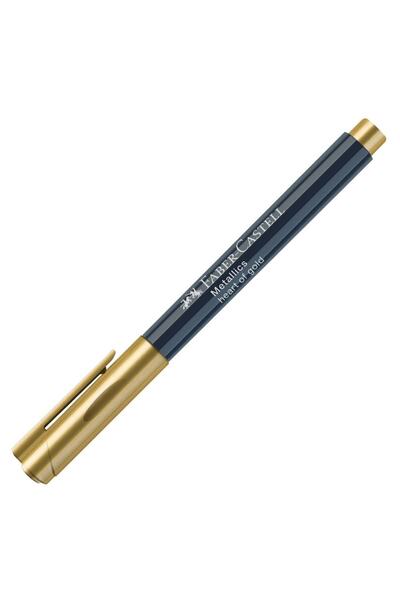 Faber Castell -castell Metalik Marker Keçe Uçlu Davetiye Kalemi Altın Sarısı