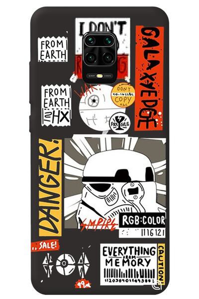 WANNA PROTECT Xiaomi Redmi Note 9 Pro Black Premium Velvet Danger Patterned S...