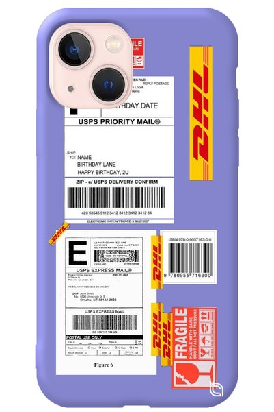 WANNA PROTECT iPhone 13 Lilac Premium Velvet Inside Express Patterned Silicon...
