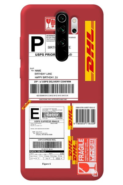 WANNA PROTECT Xiaomi Redmi Note 8 Pro Red Premium Velvet Inside Express Patte...