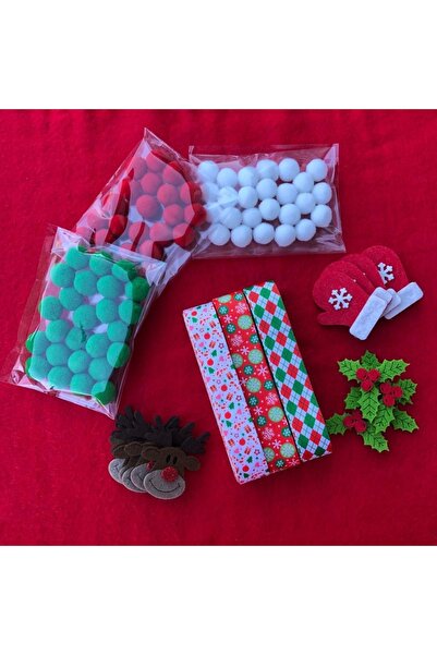 Yumuşakkeçe Новорічний набір стрічка помпон фігурка