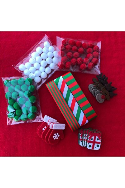 Yumuşakkeçe Set de Anul Nou Figura Pompon Panglică