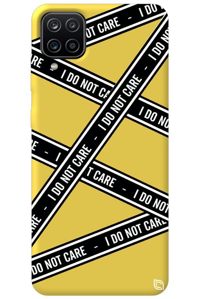 WANNA PROTECT Samsung Galaxy A12 Yellow Premium Velvet Inside Dont Care Patte...