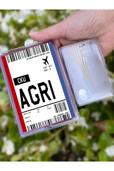 Cekuonline Flight Ticket Ağrı Patterned Universal Transparent Passport Cover Model Suitable for All Country Passports