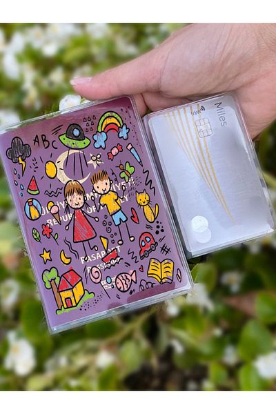 Cekuonline Children's Scribble Patterned Universal Transparent Passport Case Model Suitable for All Country Passports