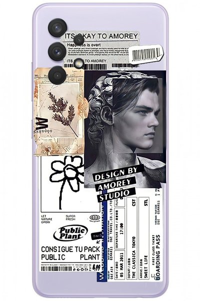 WANNA PROTECT Transparent Silicone Phone Case with Patterned Collage Samsung A32