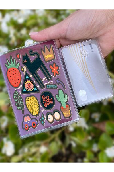 Cekuonline Universal Transparent Passport Case with Cat Sticker Pattern Suitable for All Country Passports