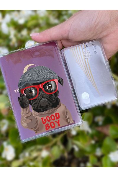 Cekuonline Pug Good Boy Patterned Universal Transparent Passport Case Model Suitable for All Country Passports