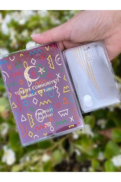 Cekuonline Geo Patterned Universal Transparent Passport Cover Model Suitable for All Country Passports