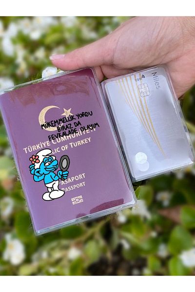 Cekuonline Fantastic Patterned Universal Transparent Passport Cover Model Suitable for All Country Passports