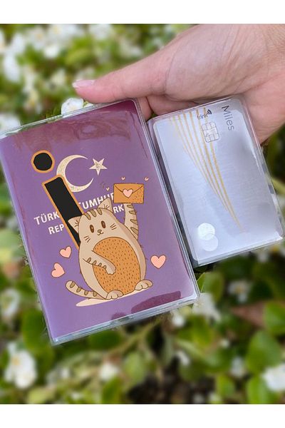 Cekuonline Universal Transparent Passport Case with Cat Letter I Pattern Suitable for All Country Passports