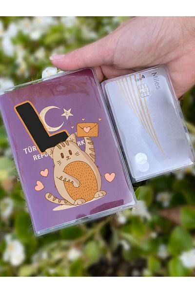 Cekuonline Universal Transparent Passport Case with Cat Letter L Pattern Suitable for All Country Passports