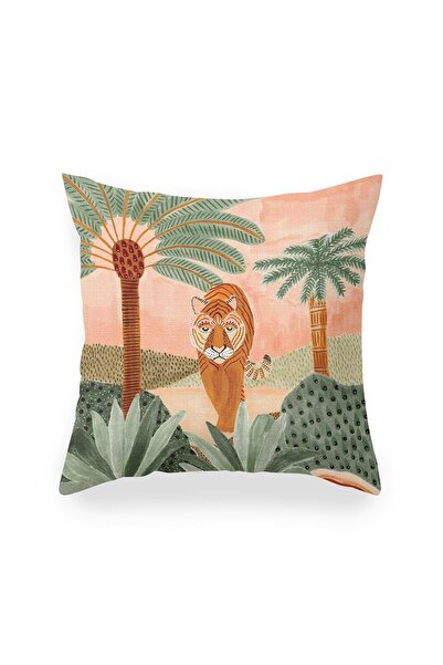 Dekomall Saffran Tiger Çift Taraflı Kırlent Kılıfı 202