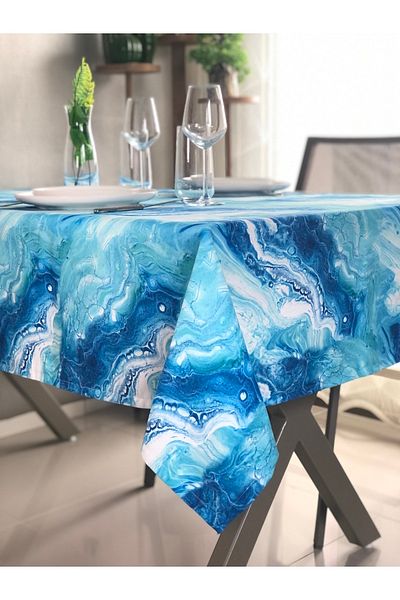 desen izmir Față de masă cu cusut special, model oceanic 130x170 cm 4-6 persoane