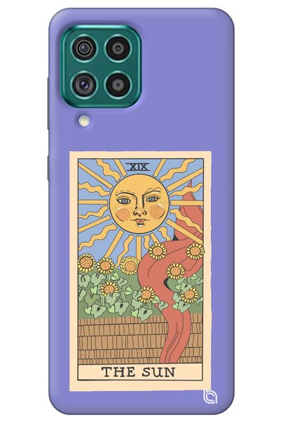 WANNA PROTECT Samsung M22 Compatible Lilac Premium Velvet Inside Tarot Sun Pa...