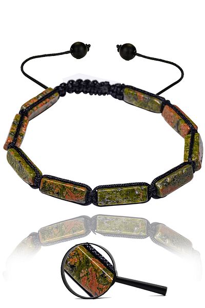 Tesbih Atölyesi Certified Unakite Stone Natural Stone Bracelet (AAA Quality)