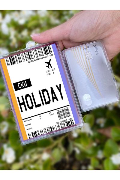 Cekuonline Flight Ticket Holiday Patterned Universal Transparent Passport Case Model Suitable for All Country Passports
