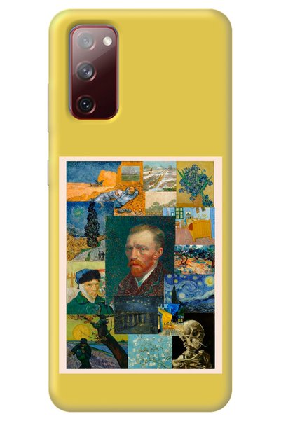WANNA PROTECT Samsung A03S Yellow Premium Velvet Van Gogh Patterned Silicone ...