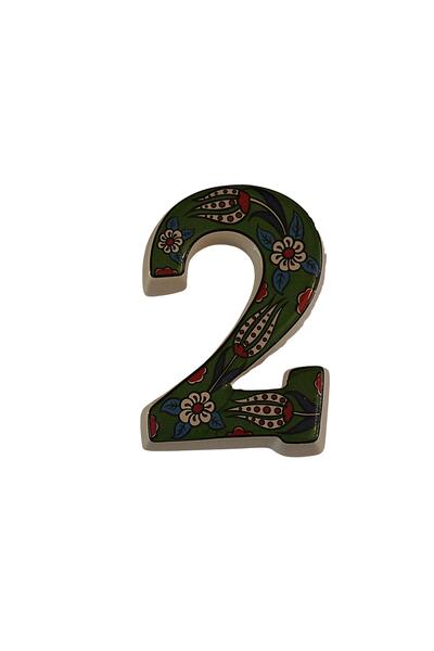 Yılmazel Door Number Ornament Handmade Ceramic Tulip Pattern