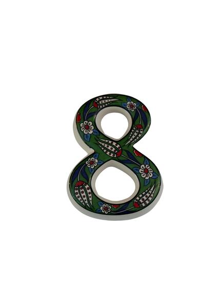 Yılmazel Door Number Ornament Handmade Ceramic Tulip Pattern