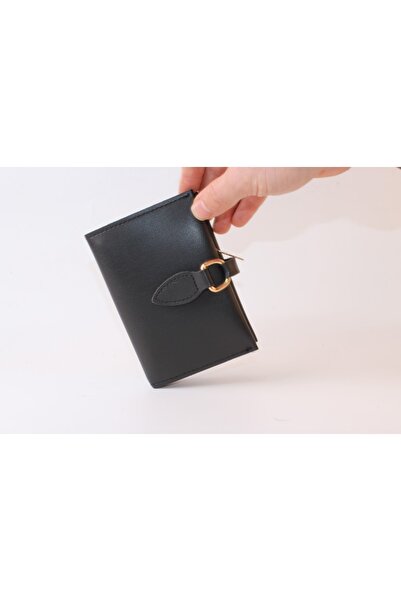 dericom Yumuşak Derili Çıtçıtlı Çok Bölmeli Ortası Fermuarlı Küçük Boy Siyah ...