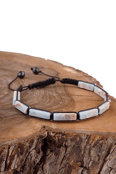 Tesbih Atölyesi Certified Light Blue Varisite Stone Natural Stone Bracelet