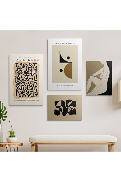 HOMEPACK Kanvas Duvar Tablosu 4'lü Canvas Tablo Seti Hp167