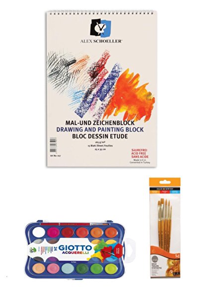 GLANCE Alex Schoeller 25x35 Resim Defteri Spiralli 165 Gr Giotto Aquaarell Bl...