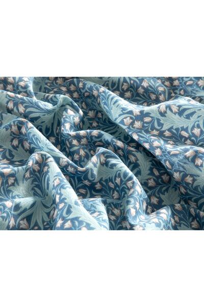 English Home Tulip Blues Kolay Ütülenir Çift Kişilik Nevresim 200x220 Cm Lacivert