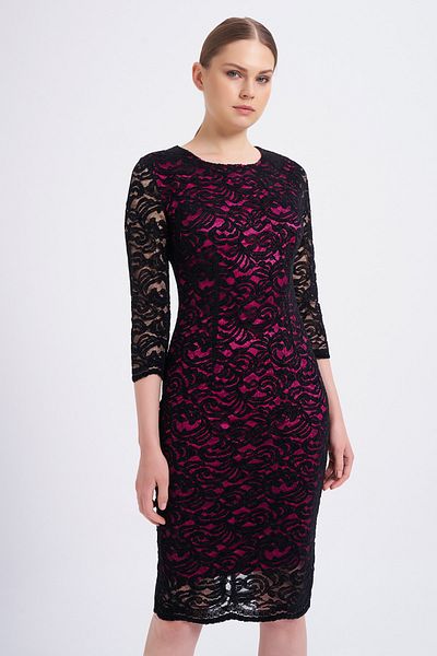 Balizza -black Laced Fuchsia Dress