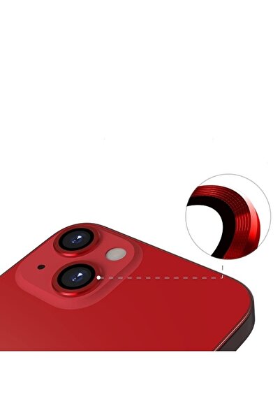 HyperAge iPhone 13 & iPhone 13 Mini Compatible Aluminum Alloy 9H Camera Lens Protector Red [Set of 2]