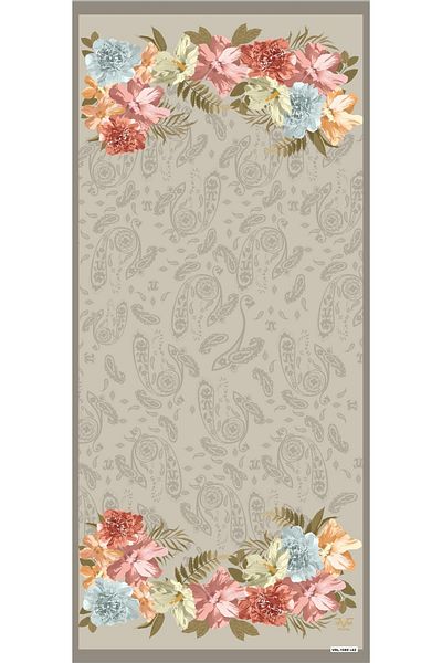 19V69 ITALIA Floral Pattern Pavia Series with Shawl Hanger and Gift Set 90x200 Cm