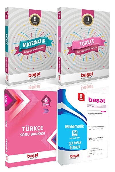 Başat Yayınları 8. Sınıf Matematik-türkçe Ünite Değerlendirme Sınavları-çek K...