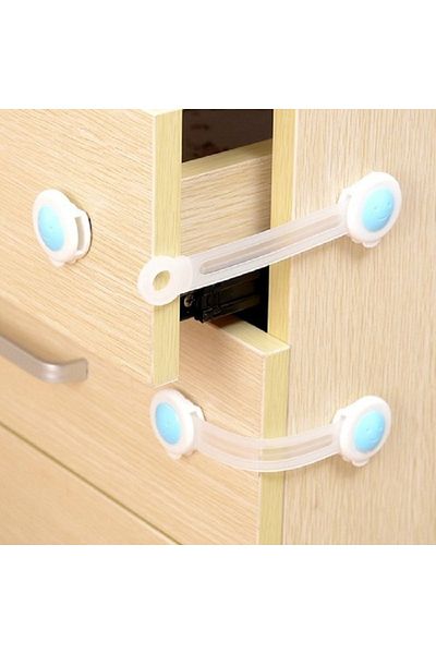 SIFIR312 Baby and Child Protection Lock 2-Piece Safe Cabinet and Drawer Lock - Blue