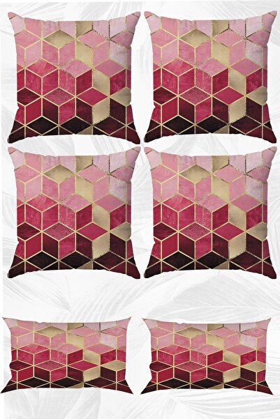 stellahomes Pink Mosaic Double Sided Printed 43x43 and 30x50 Throw Pillow Pil...