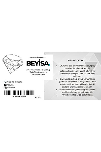Genel Markalar Mücevher Altın Ve Gümüş Takı Temizleme Ve Parlatma Suyu 50 Ml