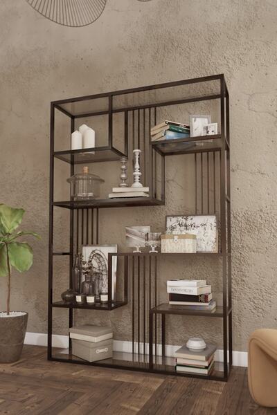 Atolly Home Siyah Metal Kitaplık