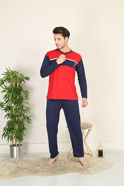 Rimoli Erkek  %100 Pamuk 3 Düğmeli Pijama Takımı