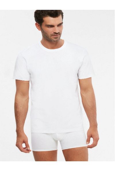 Kom Men's White 2-piece Undershirt