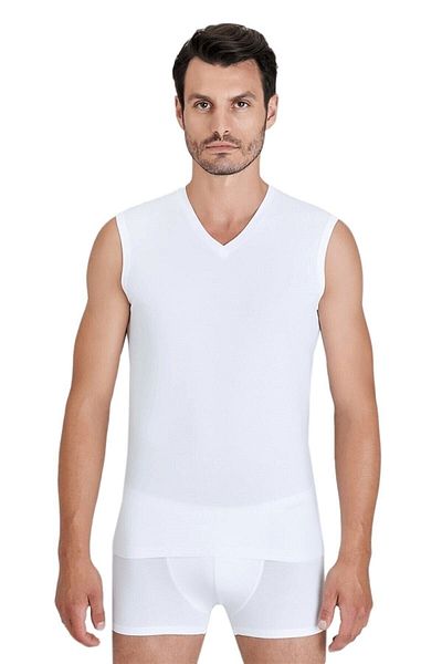 Kom Men's White Francesco V-neck T-shirt