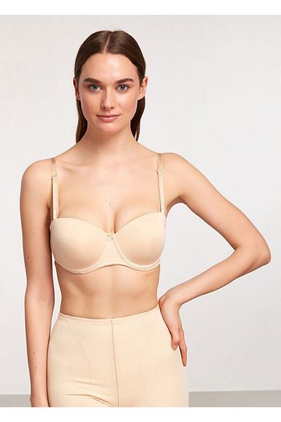 Kom Γυναικείο Skin Underwire Gathering Στράπλες Σουτιέν Empty Cup