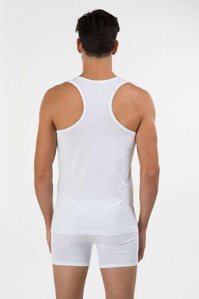 Kom Men's White Sports Cut 2-Piece Undershirt New Season