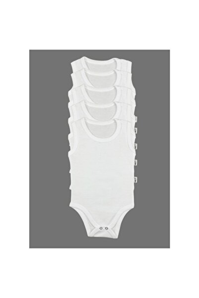 GRİLAND White 5-Piece Baby Athlete Bodysuit Ribbed