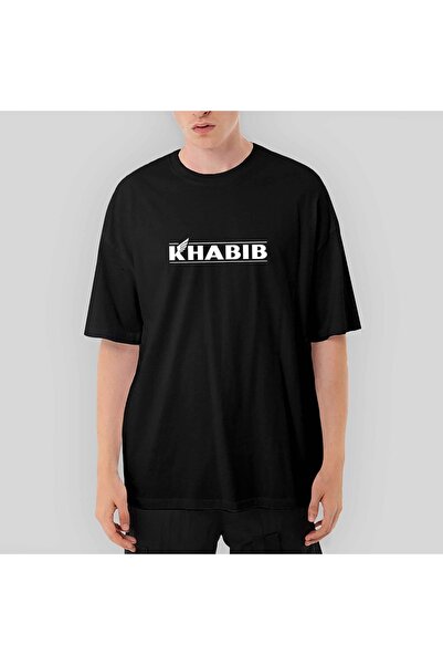 Z zepplin Tricou negru supradimensionat cu logo Khabib