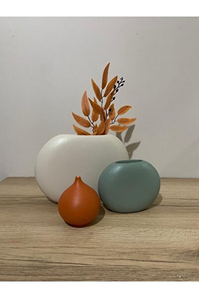 MİGOHOME Seramik Vazo Üçlü Set