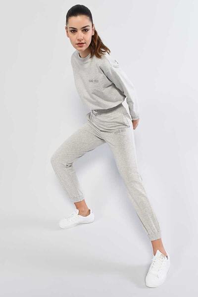 ECKO UNLTD Γυναικείο παντελόνι με ψηλή ζώνη Jun Grey