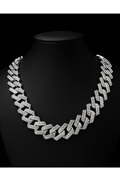 Dreamy Labone Aksesuar Prong Cuban Chain Zincir Silver Kolye