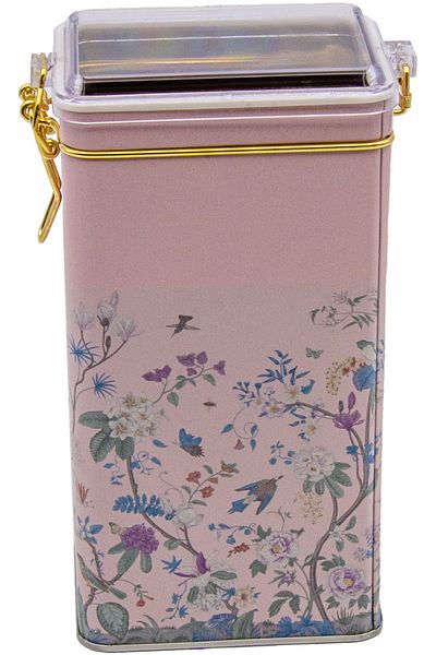 EVLE Er053-1g Botanica Pink Patterned Rectangular Metal Storage Container 8x10 Cm